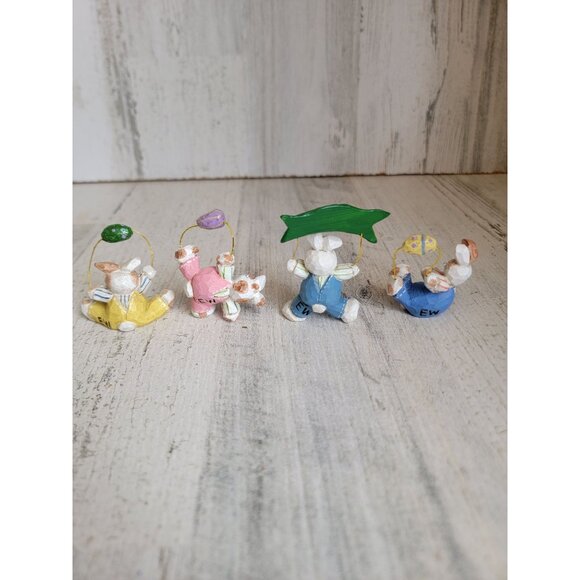 Eddie Walker tumbling Easter bunny egg happy spring figure set decor - Picture 6 of 9